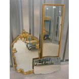 GILT FRAMED WALL MIRROR, APPROX.