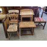PINE WASHSTAND WITH 3/4 GALLERY TOP,