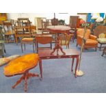 MAHOGANY SIDE TABLE WITH 2 DRAWERS,