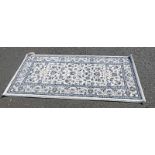 IKEA VALLOBY RUG WITH CREAM & BLUE PATTERN,