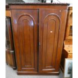 19TH CENTURY MAHOGANY 2 DOOR WARDROBE,