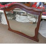 20TH CENTURY MAHOGANY OVERMANTLE MIRROR,