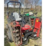 TORO LT 3340 ROAD REGISTERED DIESEL THREE UNIT RIDE ON CYLINDER MOWER, REG SP18 BLF, HOURS - 2414.