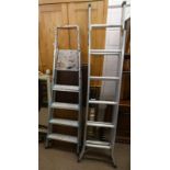 2 ALUMINIUM STEP LADDERS