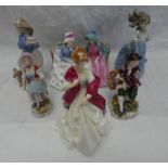 ROYAL DOULTON FIGURE GROUP 'AFTERNOON TEA', ROYAL WORCESTER FIGURE 'FIRST DANCE',