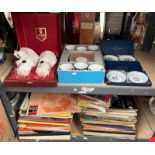 ROYAL WORCESTER DISHES, SUSIE COOPER TEASET IN BOX, CASED EDINBURGH CRYSTAL GLASSES,