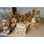 EXCELLENT SELECTION OF PENDELFIN FIGURES ON PART SHELF