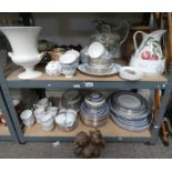 VARIOUS PORCELAIN TEAWARE, DINNERWARE, POMONA PORTMERION WARE, AYNSLEY, WEDGWOOD, ETC,