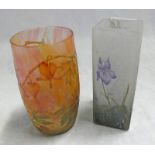 2 PIECES OF ART GLASS BOTH BEARING SIGNATURES DAUM NANCY,