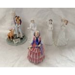 5 ROYAL DOULTON FIGURES INCLUDING THE YOUNG MASTER,