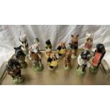 SELECTION OF 13 BESWICK PIG AND CAT BAND FIGURES