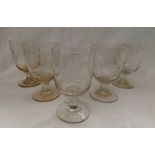 SET OF 5 19TH CENTURY GLASS RUMMERS WITH FERN DECORATION