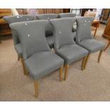 SET OF 6 21ST CENTURY OVERSTUFFED DINING CHAIRS WITH METAL STUD WORK