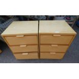 PAIR OF WALNUT 3 DRAWER BEDSIDE CHESTS