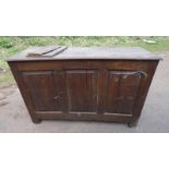 19TH CENTURY OAK COFFER WITH LIFT TOP - AS FOUND