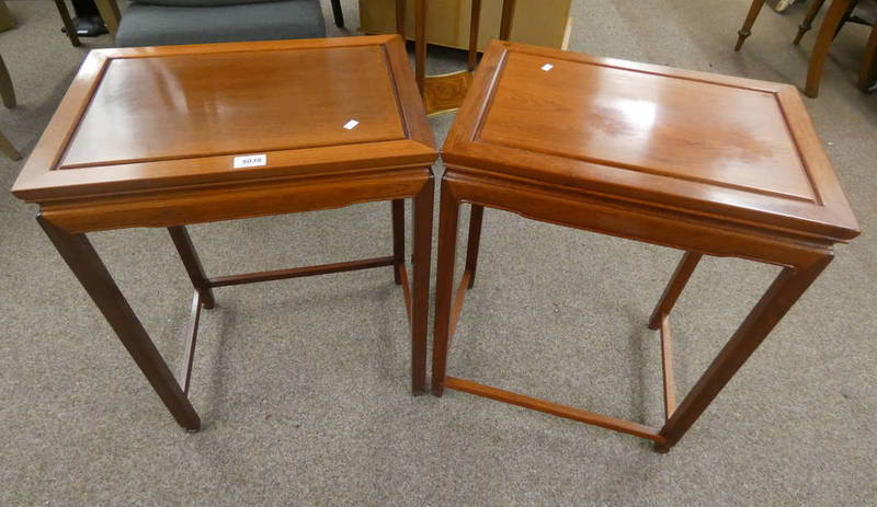 PAIR OF CHINESE HARDWOOD TABLES