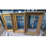 3 DECORATIVE CARVED GILT PICTURE FRAMES,