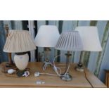 LAURA ASHLEY METAL & PORCELAIN TABLE LAMP,