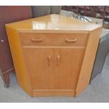 G-PLAN OAK CORNER UNIT WITH FALL FRONT DRAWER OVER 2 PANEL DOORS,