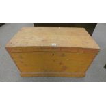 PINE KIST WITH FITTED 2 DRAWER INTERIOR AND PAINTED DECORATION SIGNED JAMES SMITH,