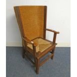 OAK FRAMED ORKNEY ARMCHAIR WITH ROPEWORK BACK & SEAT Condition Report: The item