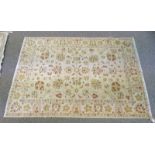 MIDDLE EASTERN RUG WITH CREAM AND RED PATTERN 235 CM LONG X 167 CM WIDE