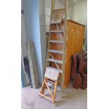 WOODEN FOLDING STEPPING STOOL & WOODEN STEP LADDER