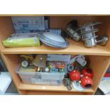 ASSORTMENT OF VARIOUS LIGHT FIXTURES, SHADES, BULBS,