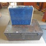 METAL BOX WITH LIFT TOP & SUITCASE