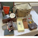 FISHING RELATED ITEMS TO INCLUDE FISHERMAN'S BAG, FISHERMAN'S HANDY KIT, FOLDING GAFF, FLYS,