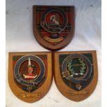 THREE MID 20TH CENTURY SCOTTISH CLAN SHEILDS, STEWART,