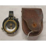 VERNIERS TYPE PRISMATIC MARCHING POCKET COMPASS WITH LEATHER CASE