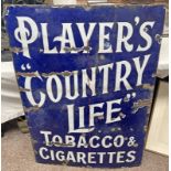 ENAMEL SIGN "PLAYERS COUNTRY LIFE TOBACCO & CIGARETTES" 107 X 76CM