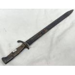 GERMAN SAW BACK BUTCHER BAYONET WITH 41.