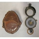 WW1 1916 VERNERS PATTERN VII COMPASS BY SHORT & MASON LTD LONDON IN ITS LEATHER CASE MARKED 1916