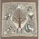 HERMES AXIS MUNDI SILK SCARF - 89 X 89 CM.