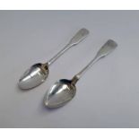 2 19TH CENTURY SCOTTISH PROVINCIAL SILVER TEASPOONS BY DAVID GRAY, DUMFRIES,