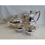 SILVER 4 PIECE TEA SERVICE WITH CELTIC KNOT DECORATION BY COOPER BROS & SONS,