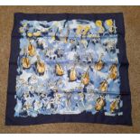 HERMES CONCERTO SILK SCARF - 89 X 89 CM Condition Report: Overall in good condition.