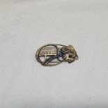 9CT GOLD RENNIE MACKINTOSH STYLE BROOCH - 4.5 CM LONG, 9.