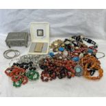 SELECTION OF VARIOUS JEWELLERY INCLUDING NECKLACES, PIERRE CARDIN LIGHTER,