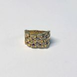 18CT GOLD DIAMOND SET TIFFANY & CO CHAIN RING - 9.3 G Condition Report: Ring size: H.