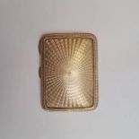 EDWARDIAN SILVER GILT CARD CASE WITH ENGINE TURNED DECORATION BY HORTON & ALLDAY,