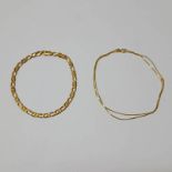 9CT GOLD CHAIN & 9KT GOLD BRACELET - 7.