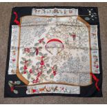 HERMES NEIGE D'ANTON SILK SCARF - 89 X 89 CM.