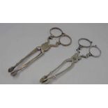 PAIR OF 18TH CENTURY SILVER SUGAR NIPS,