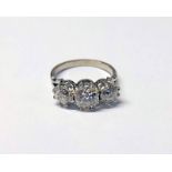 3-STONE DIAMOND SET RING, THE DIAMONDS APPROX. 2.