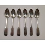 SET OF 6 EARLY 19TH CENTURY SCOTTISH PROVINCIAL SILVER TEASPOONS BY DAVID MANSON,