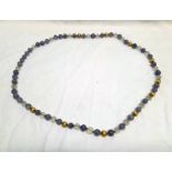 AMETHYST BEAD & FLUTED ROCK CRYSTAL NECKLACE - 88CM LONG