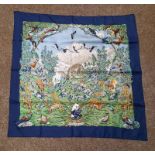 HERMES SICHUAN SILK SCARF - 88 X 88 CM.